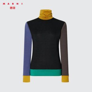 Uniqlo X Marni Heattech Colourblock Turtleneck NWOT Size M